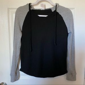 No Boundaries waffle knit hoodie